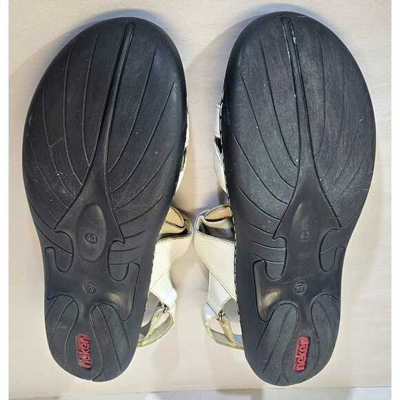 Rieker Womens White Leather Sandals With Adjustable Straps & Ring Detail size 11 - Picture 7 of 13